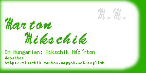 marton mikschik business card